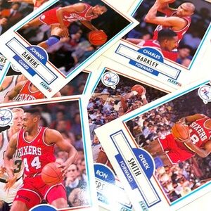 NBA 1990 Vintage Fleer Philadelphia 76ers basketball sports cards mystery pack